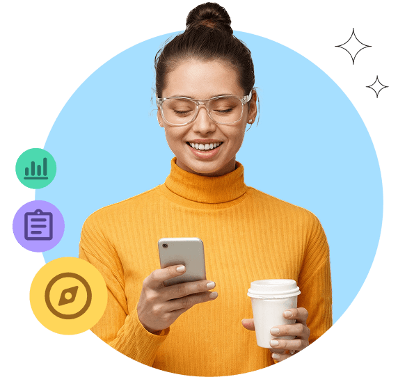 Image d'un étudiant avec un téléphone